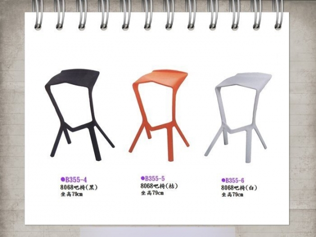 全新庫存造型設計吧台椅 特殊造型高腳椅吧椅固定座高 黑橘白三色任選 1