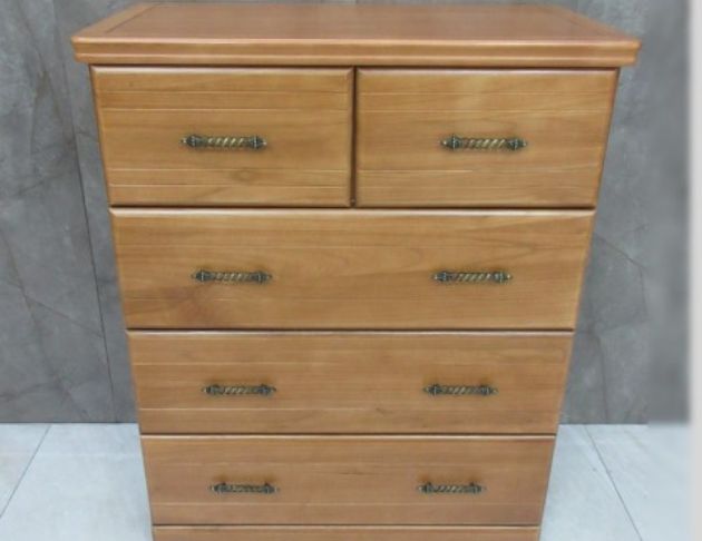 庫存新品出清 柚木色97公分半實木五抽置物櫃 抽屜櫃 五斗櫃