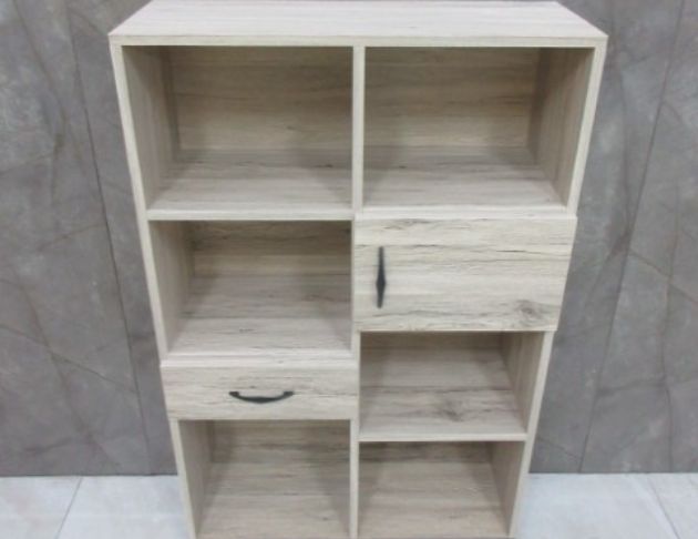 庫存新品出清 淺橡色77公分兩抽書櫃 開放式置物櫃 收納櫃 