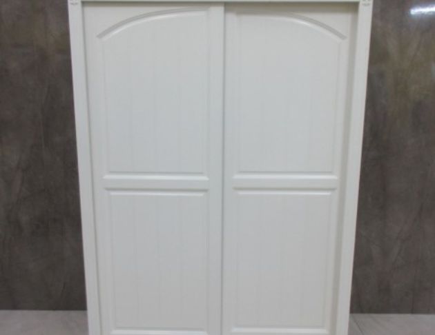 二手衣櫥 白色137公分歐式兩門三抽衣櫃 衣物收納 滑門衣櫃