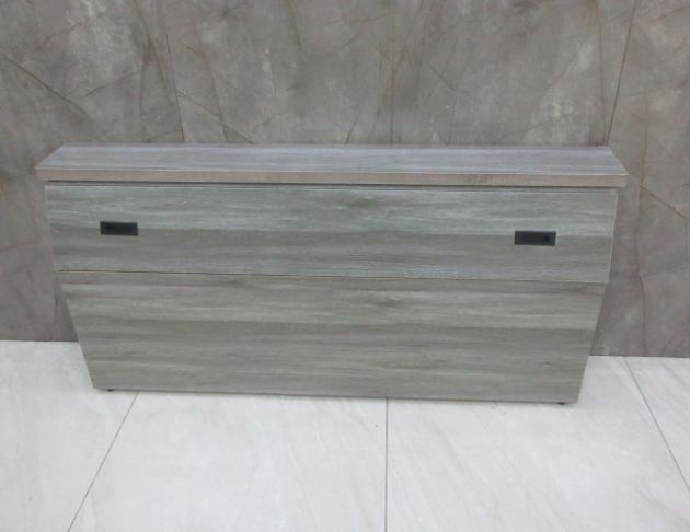 二手床頭櫃 灰橡色155公分一門收納床頭箱 5尺雙人床頭