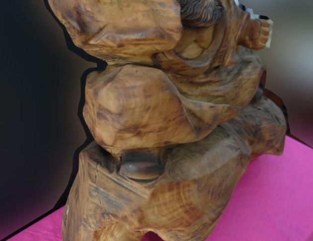 二手樟木飛天達摩一飛衝天雕刻品擺飾品藝術品收藏品古董 3