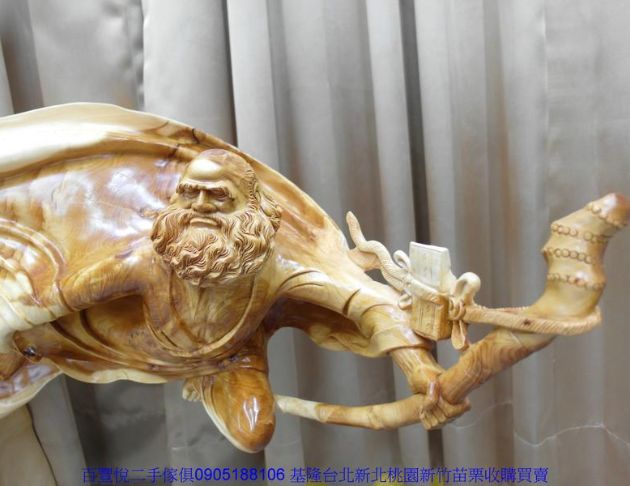 崖柏達摩像一飛衝天飛天達摩雕刻品擺飾品藝術品收藏品古董 3