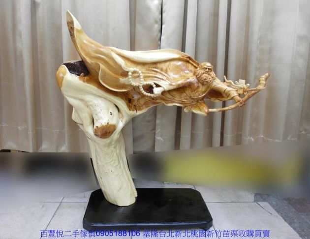 崖柏達摩像一飛衝天飛天達摩雕刻品擺飾品藝術品收藏品古董 4