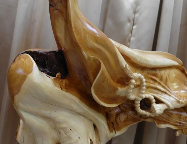 崖柏達摩像一飛衝天飛天達摩雕刻品擺飾品藝術品收藏品古董 5