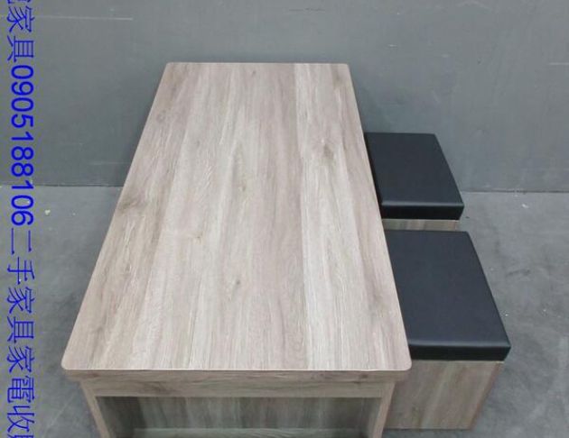 灰橡色120公分兩抽兩椅客廳沙發置物茶几矮桌 5