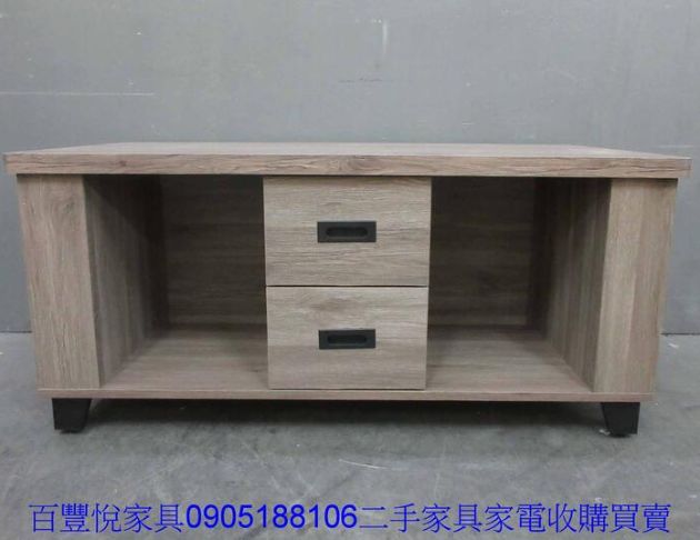 灰橡色120公分兩抽兩椅客廳沙發置物茶几矮桌