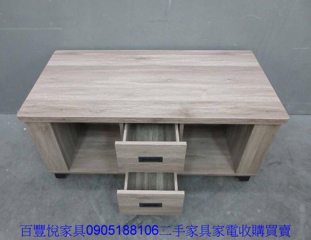 灰橡色120公分兩抽兩椅客廳沙發置物茶几矮桌 3