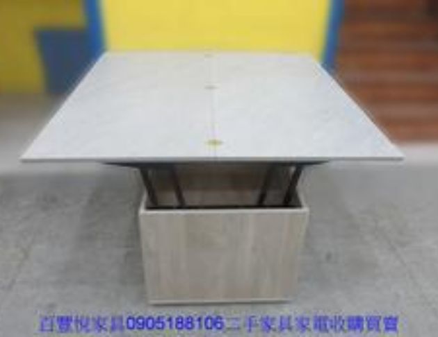 庫存新品出清 灰橡色120公分四門兩抽多功能升降茶几 含腳椅 5