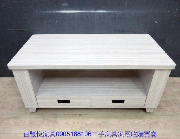 庫存新品出清 白橡木色120公分兩抽兩腳椅茶几 客廳沙發桌 2