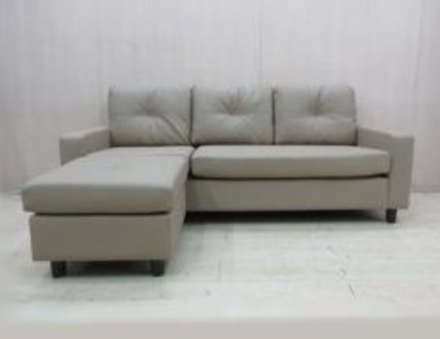 庫存新品沙發 奶茶色200公分乳膠皮三人沙發 L型沙發 沙發椅