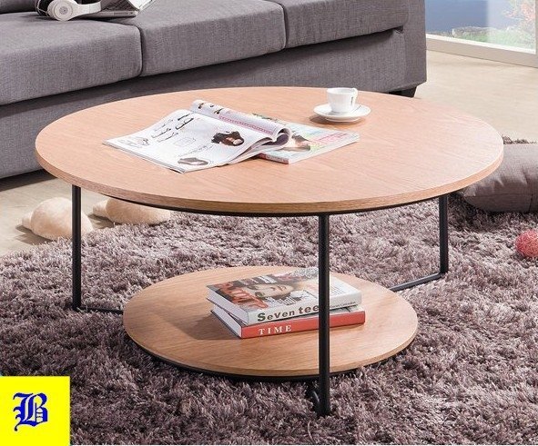 全新工業風圓型茶几 雙層置物客廳桌 和室桌 圓几 沙發矮桌 1