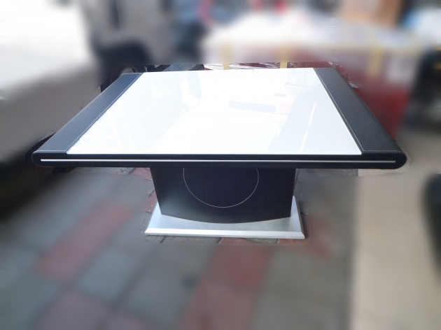 二手黑白設計造型餐桌 130公分吃飯桌 4~6人用餐桌 1