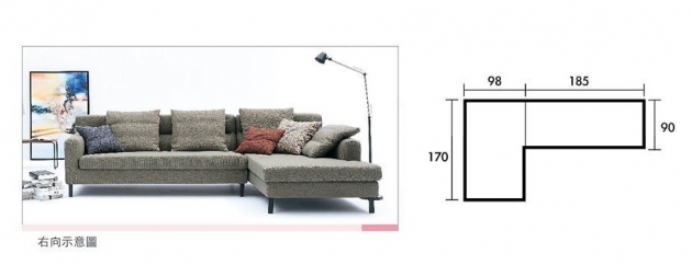 全新素面簡約風左右L型布沙發 休閒客廳沙發 辦公接待會客沙發 3