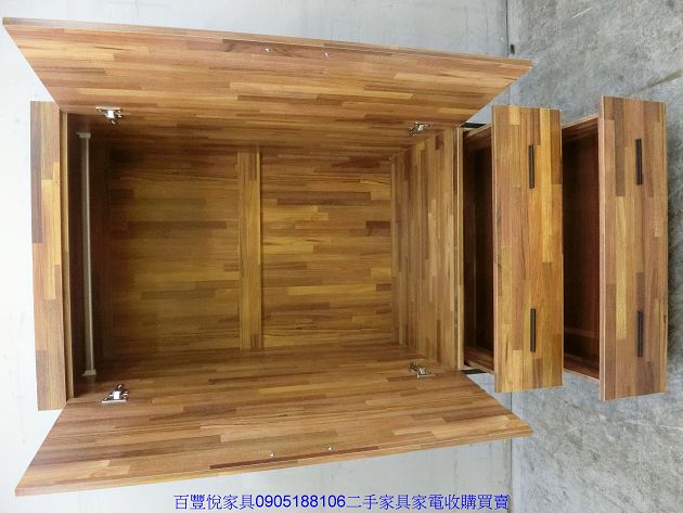 全新 80公分雙門兩抽集層木色單人衣櫃 套房衣櫥 收納衣櫃 2