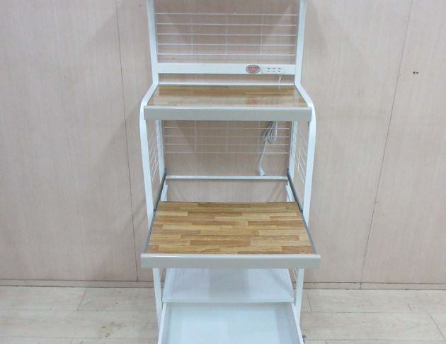 二手餐廚櫃 木紋白64公分兩抽電器架 餐櫃 收納架 置物架  2