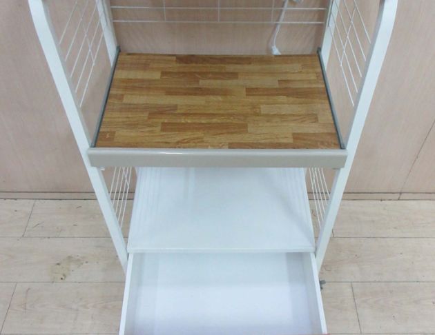 二手餐廚櫃 木紋白64公分兩抽電器架 餐櫃 收納架 置物架  3