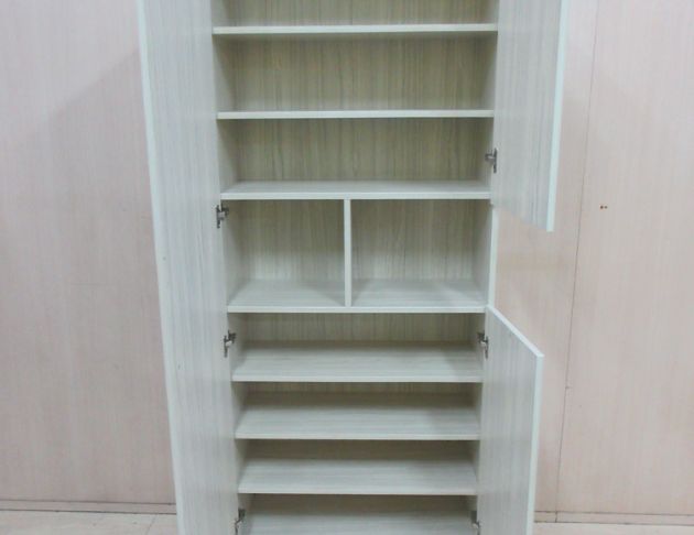 二手鞋櫥 白橡木色81公分三門鞋櫃 玄關收納櫃 落地置物櫃 2