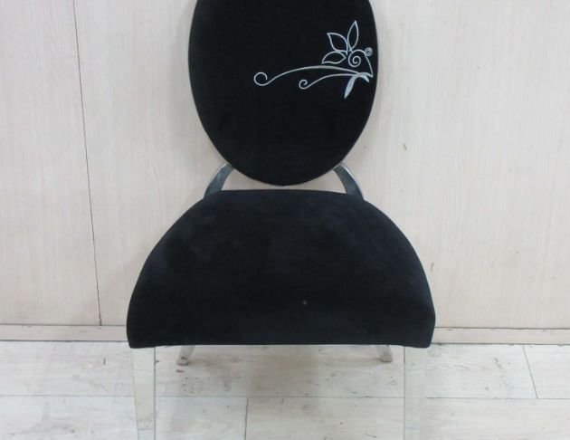 二手餐桌椅 黑色50公分鐵腳絨布餐椅 歐式靠背椅 椅子 洽談椅