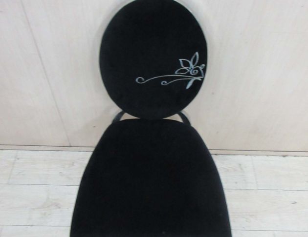 二手餐桌椅 黑色50公分鐵腳絨布餐椅 歐式靠背椅 椅子 洽談椅 2