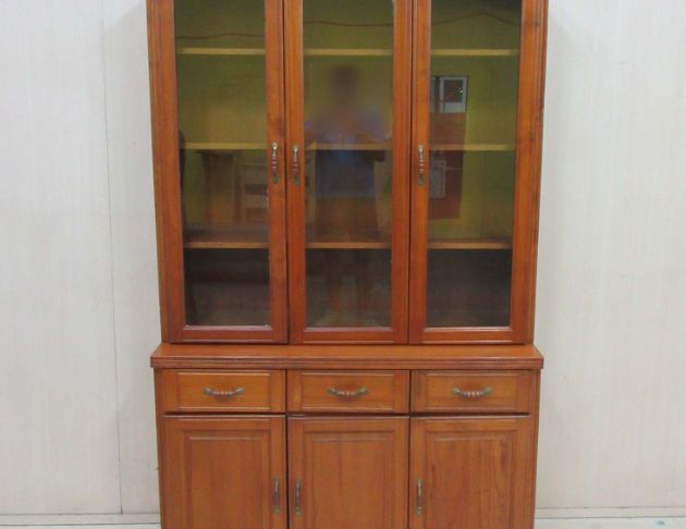 二手餐櫃 柚木色120公分六門三抽高餐櫃 碗盤收納櫃 廚房餐櫃