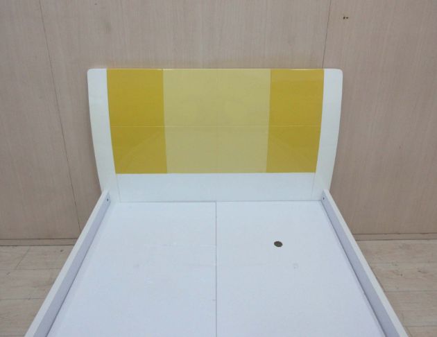 二手床架 黃白色114公分烤漆床組 3.5尺單人床架 兒童床架 3