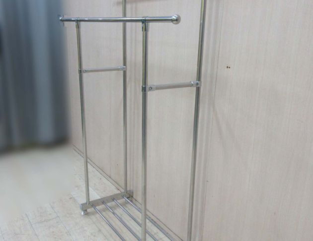 新品庫存出清 鍍銀130公分衣架 雙管衣架 掛衣架 曬衣架 3