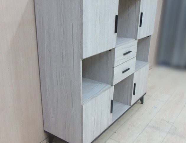 新品庫存出清 白橡木色120公分四門兩抽書櫃 置物櫃 收納櫃 4