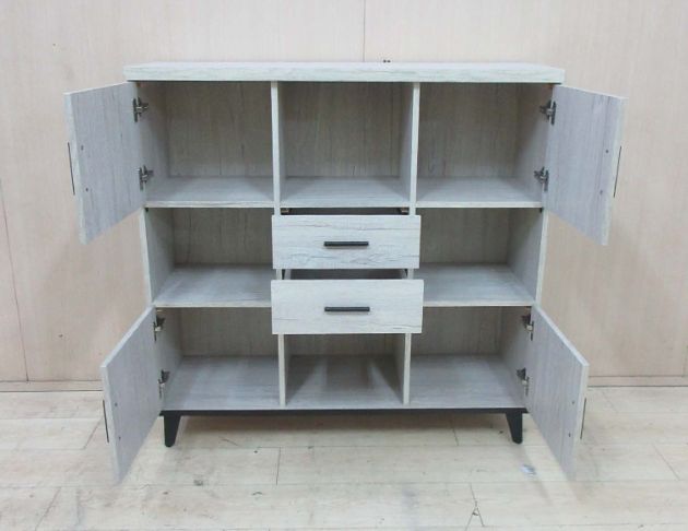 新品庫存出清 白橡木色120公分四門兩抽書櫃 置物櫃 收納櫃 2