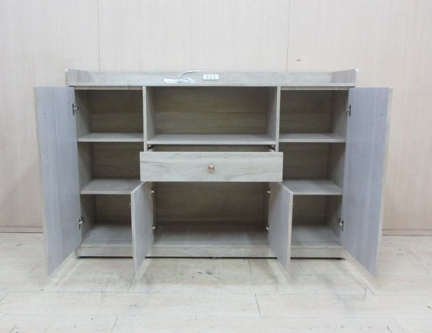 新品庫存出清 白橡木色159公分四門一抽電器櫃 收納櫃 餐櫃 2