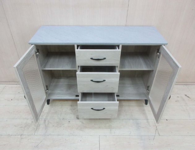 全新新品出清 原橡色117公分兩門三抽餐櫃 碗盤收納櫃 電器櫃 3