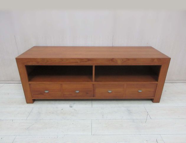 二手電視櫃 詩肯150公分柚木兩抽TV櫃 客廳收納櫃 置物長櫃