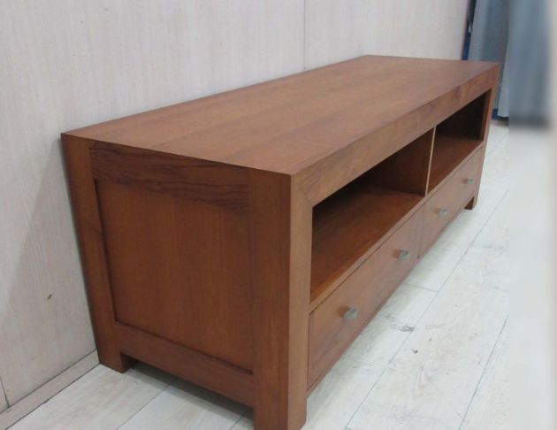 二手電視櫃 詩肯150公分柚木兩抽TV櫃 客廳收納櫃 置物長櫃 4