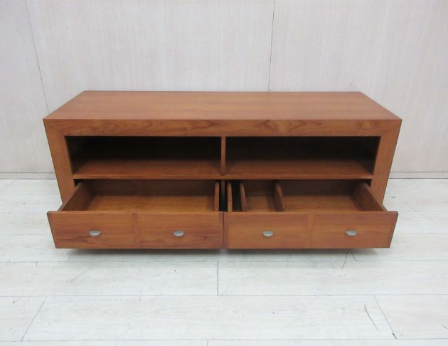 二手電視櫃 詩肯150公分柚木兩抽TV櫃 客廳收納櫃 置物長櫃 2