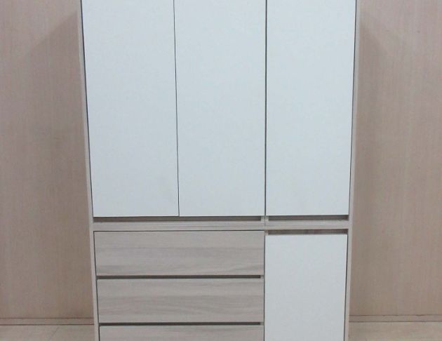 二手衣櫥 白橡木色121公分四門三抽衣櫃 衣物收納 4尺衣櫃