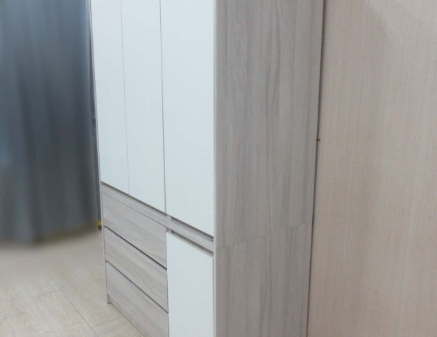 二手衣櫥 白橡木色121公分四門三抽衣櫃 衣物收納 4尺衣櫃 5