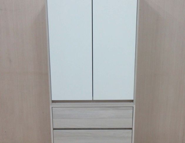 二手衣櫥 白橡木色81公分兩門三抽衣櫃 單人衣櫃 套房衣櫃