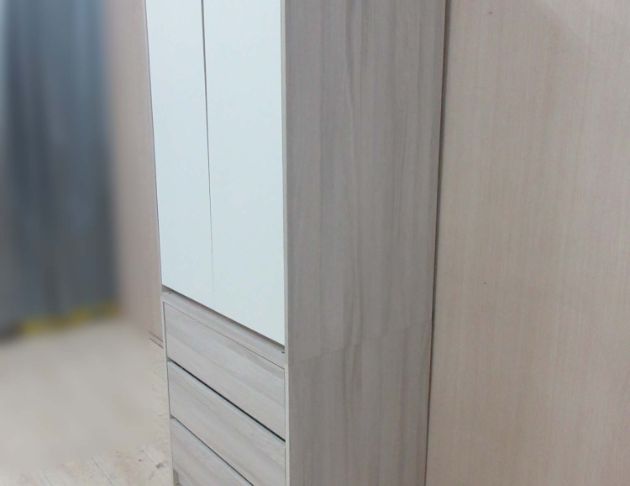 二手衣櫥 白橡木色81公分兩門三抽衣櫃 單人衣櫃 套房衣櫃 5
