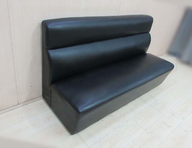 二手沙發 黑色180公分KTV沙發椅 無扶手沙發 休閒沙發 3