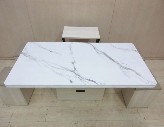 庫存新品出清 北歐風119公分多功能沙發桌 升降茶几 一桌四椅 3