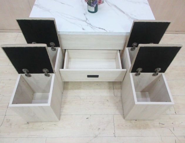 庫存新品出清 北歐風119公分多功能沙發桌 升降茶几 一桌四椅 5