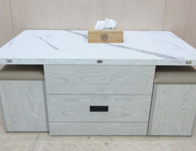 庫存新品出清 北歐風119公分多功能沙發桌 升降茶几 一桌四椅 2