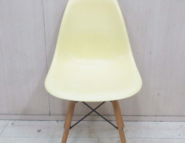 二手餐桌椅 鵝黃色47公分月亮椅 休閒椅 網美椅 椅子 靠背椅 2