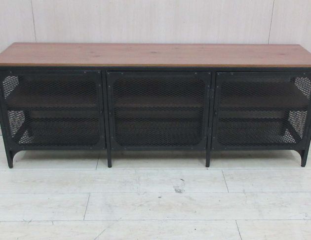 新竹二手家具◎百豐悅2手傢俱-二手電視櫃 黑色150公分工業風三門TV櫃 客廳收納櫃 長櫃 台中2手家具 八德二手傢俱