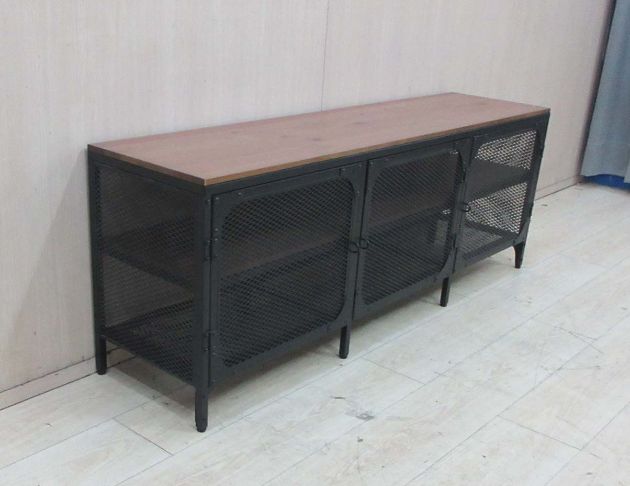 新竹二手家具◎百豐悅2手傢俱-二手電視櫃 黑色150公分工業風三門TV櫃 客廳收納櫃 長櫃 台中2手家具 八德二手傢俱 3