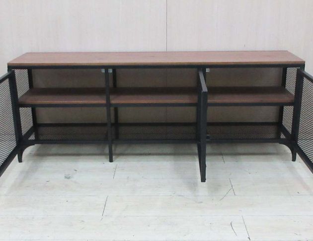 新竹二手家具◎百豐悅2手傢俱-二手電視櫃 黑色150公分工業風三門TV櫃 客廳收納櫃 長櫃 台中2手家具 八德二手傢俱 2