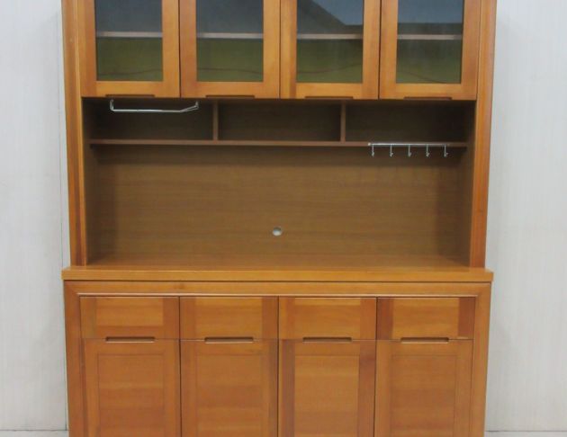 二手餐櫥櫃 柚木色157公分八門四抽高餐櫃 電器櫃 碗盤收納櫃