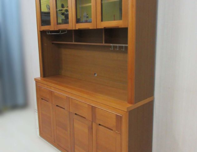 二手餐櫥櫃 柚木色157公分八門四抽高餐櫃 電器櫃 碗盤收納櫃 5