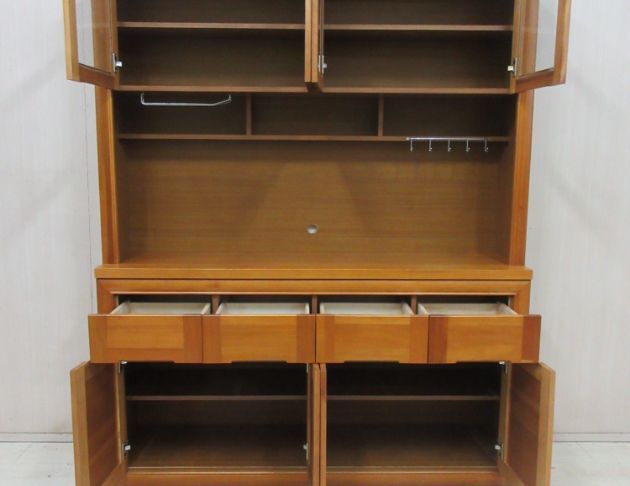 二手餐櫥櫃 柚木色157公分八門四抽高餐櫃 電器櫃 碗盤收納櫃 2