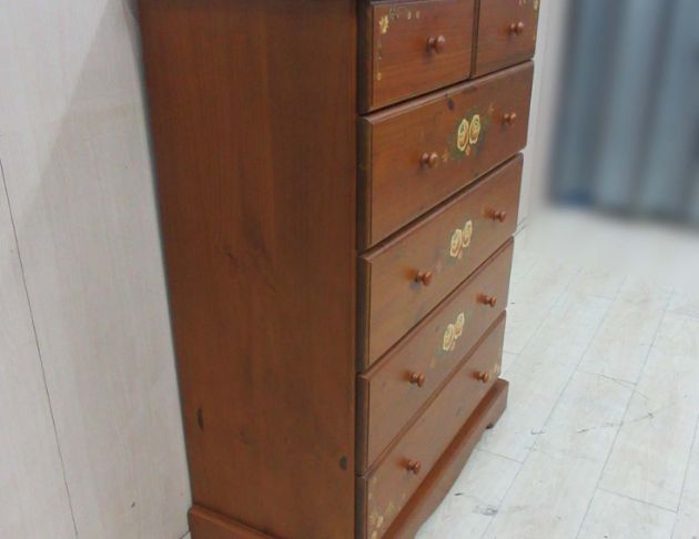 二手斗櫃 柚木色90公分鄉村風六抽置物櫃 六斗櫃 抽屜櫃 櫥櫃 4